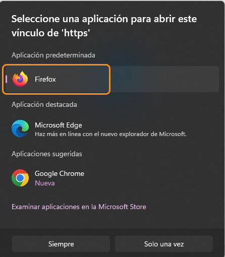 Figure 12 Elegir el navegador de preferencia.