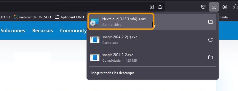 Figure 4 Ejecutar el archivo descargado.