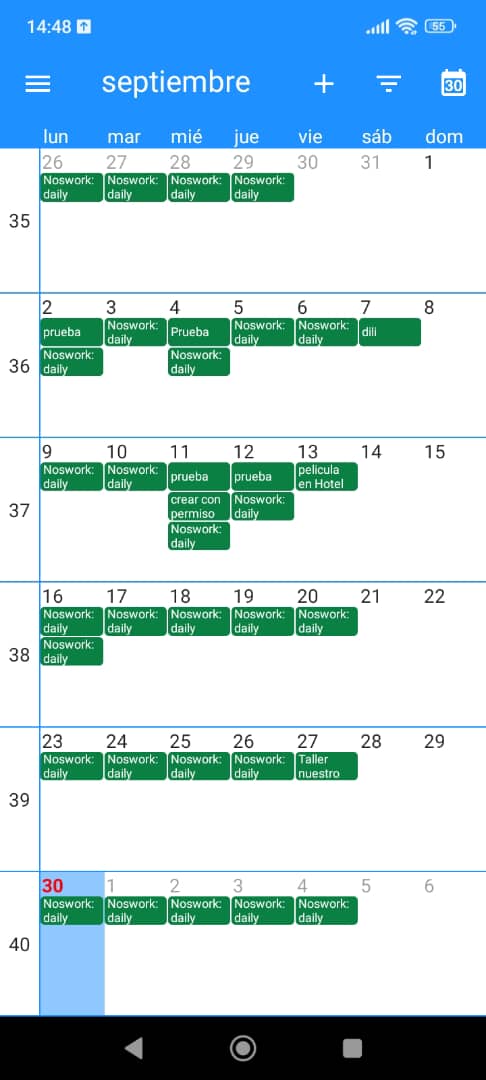 Figure 8 Entorno de OneCalendar.