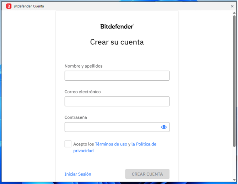 Crear cuenta
