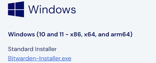 Figura 2 Descarga Bitwarden Windows