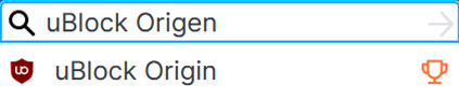 Figure 3 Extención uBlock Origin.
