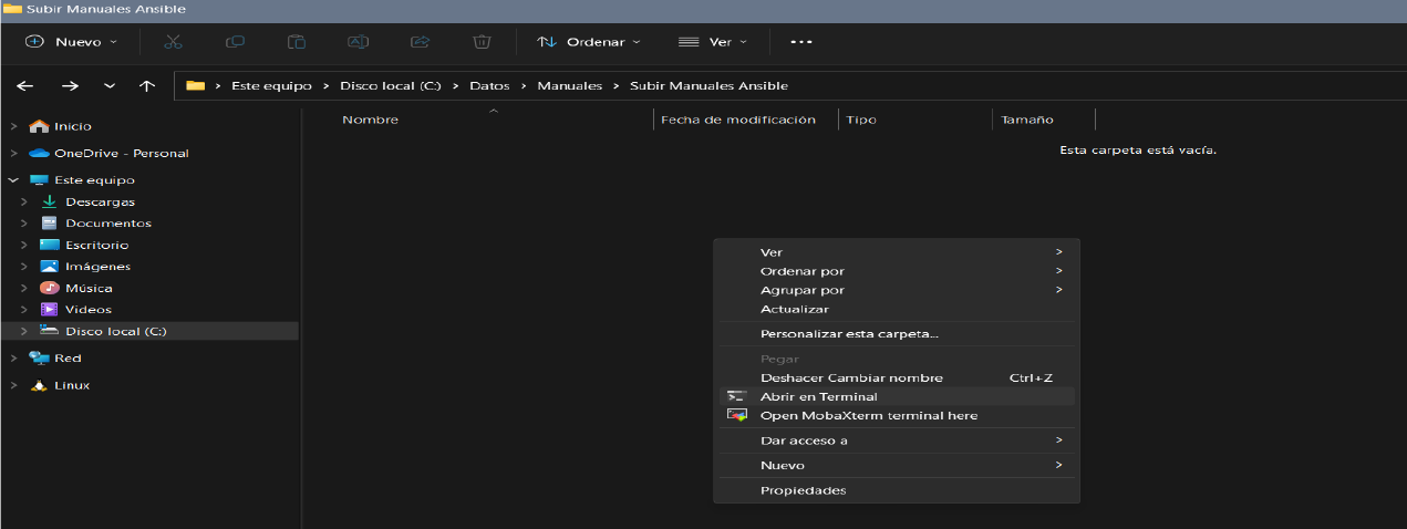 Figura 1 Abrir la terminal de windows.