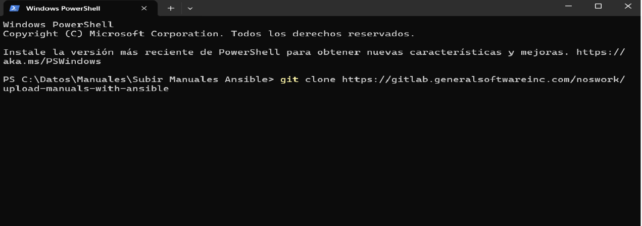 Figura 2 Clonando el repositorio.