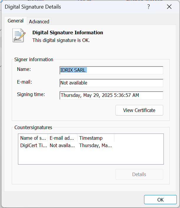 Figura 11 Verificar firma digital Windows