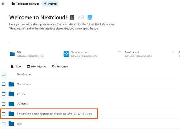 Verificación de transferencia